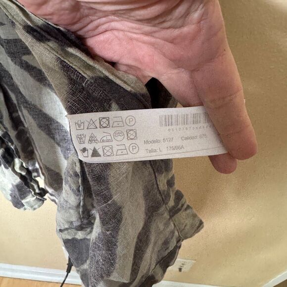 Massimo Dutti Shirt Women's Large Button Up Short Sleeve Zebra Print Linene - Picture 4 of 7